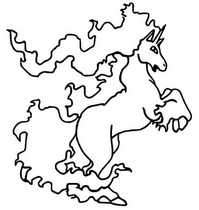 Rapidash Coloring Page