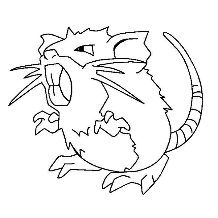 Raticate Coloring Page