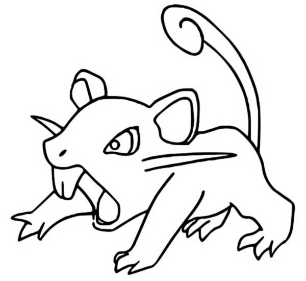 Rattata Coloring Page