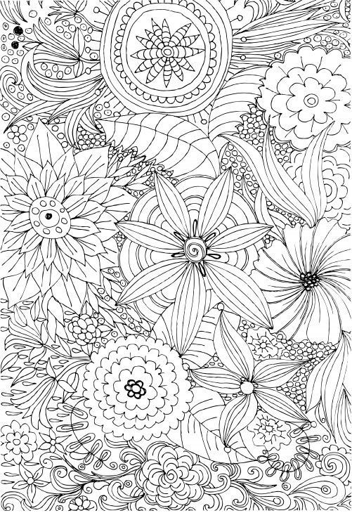 Relaxation Flower Coloring Pages for Adults