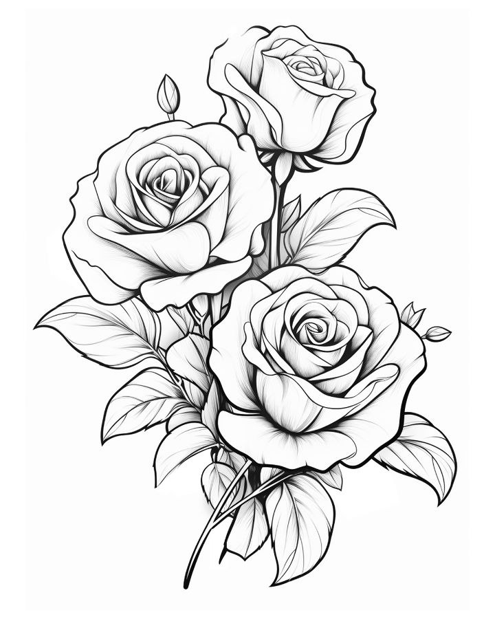 Rose Tattoo Coloring Pages