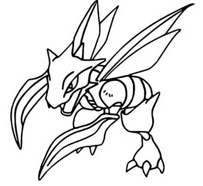 Scyther Coloring Page