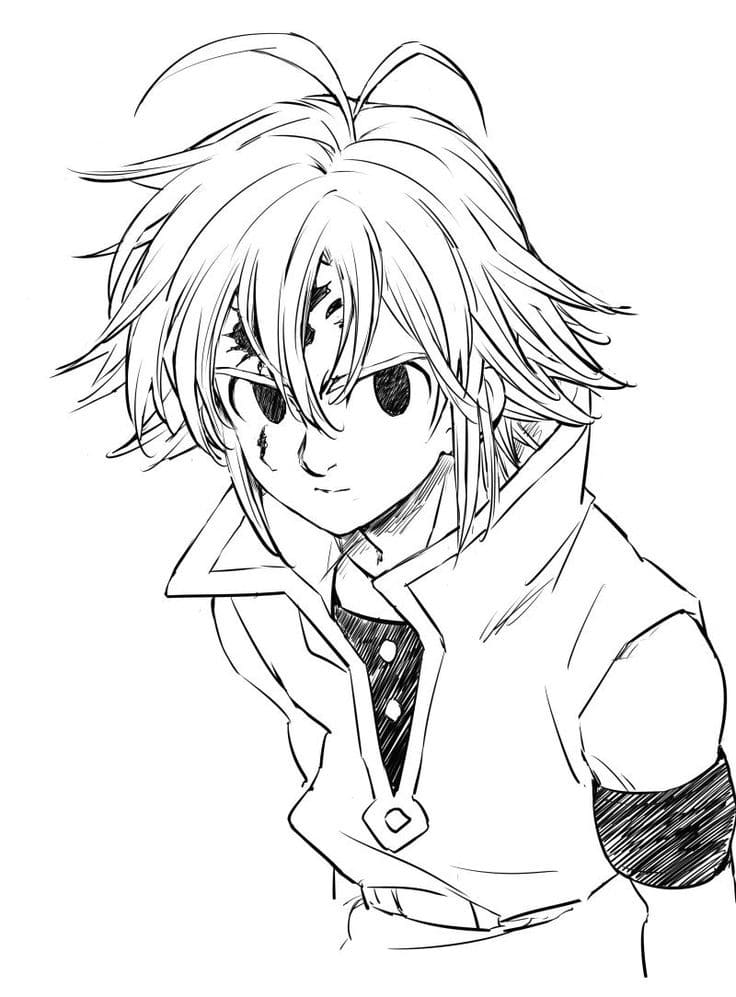 Seven Deadly Sins Meliodas Coloring Page