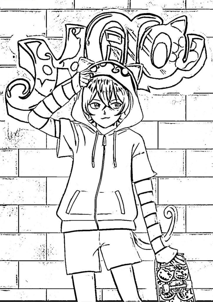 Sk8 the Infinity Coloring Pages miya