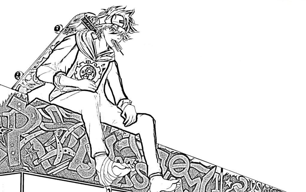 sk8 the infinity coloring pages Reki Kyan
