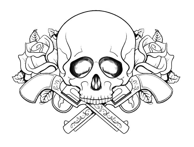 Skull Tattoo Coloring Pages