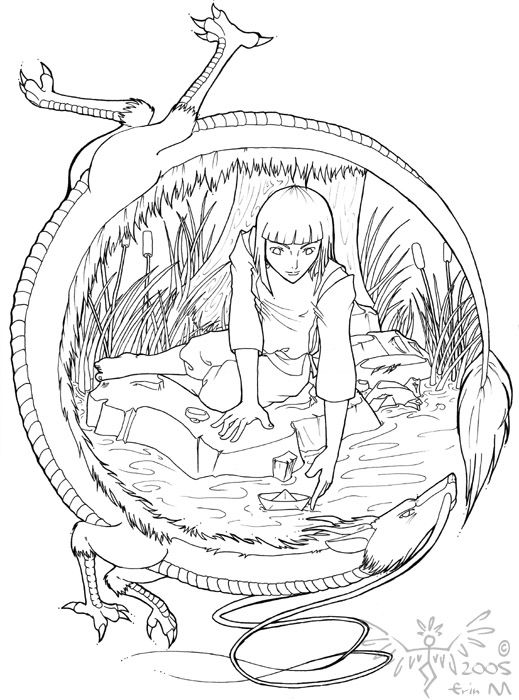 Spirited Away Haku Coloring Page