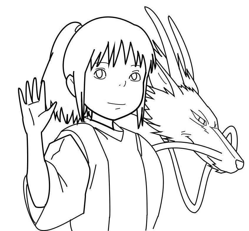 Spirited Away Chihiro Ogino Coloring Page