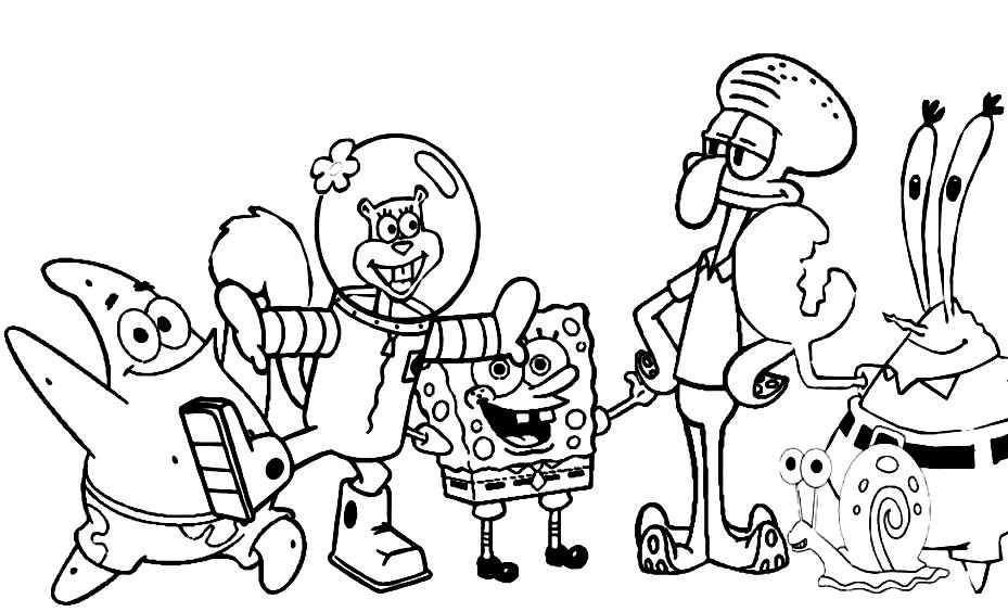 Spongebob Coloring Page For Kids