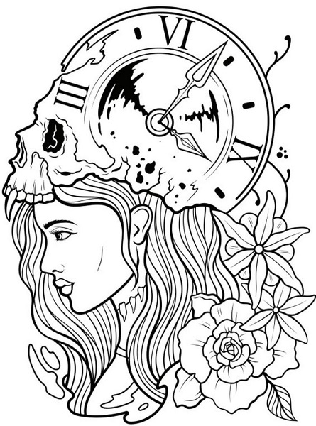 Tattoo Adult Coloring Pages