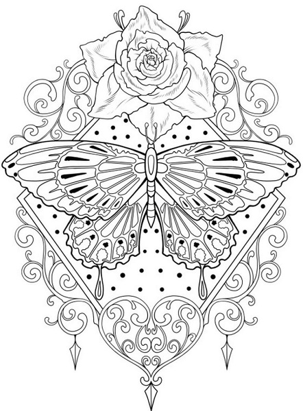 Tattoo Coloring Book Pages