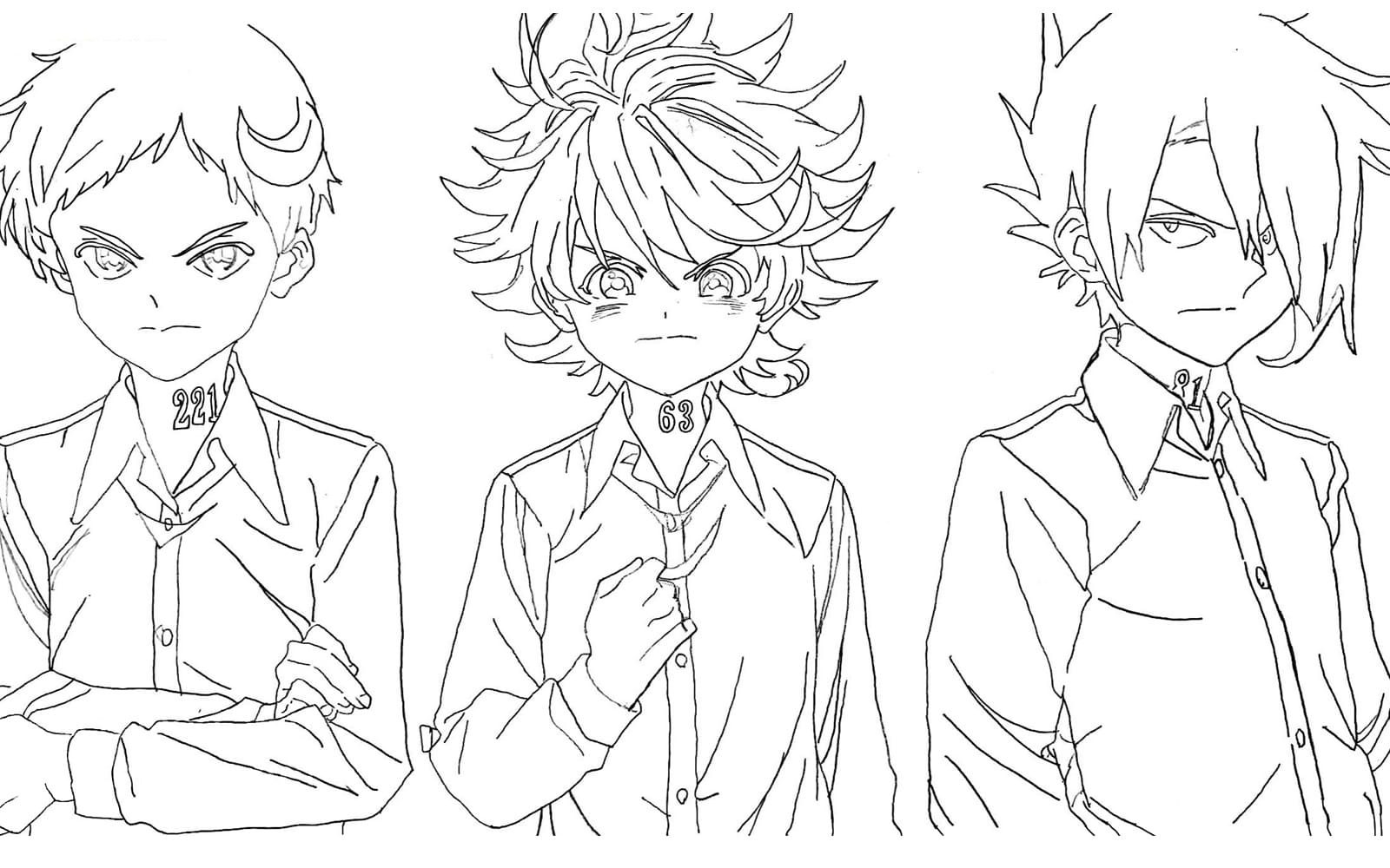 the promised neverland coloring sheets
