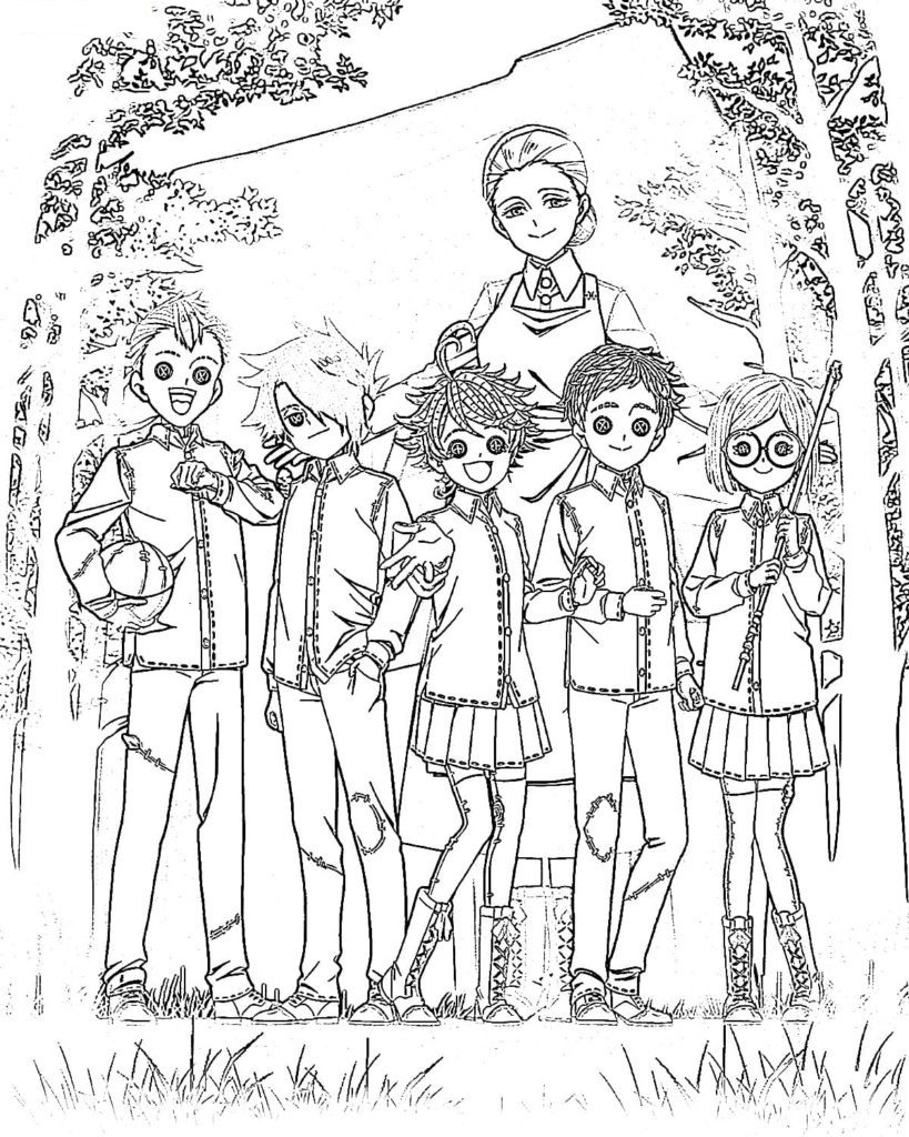 the promised neverland coloring pages
