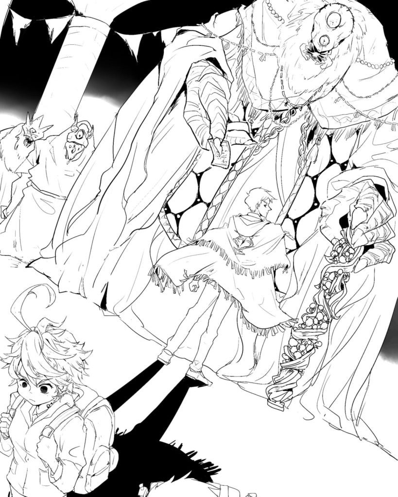 the promised neverland coloring page