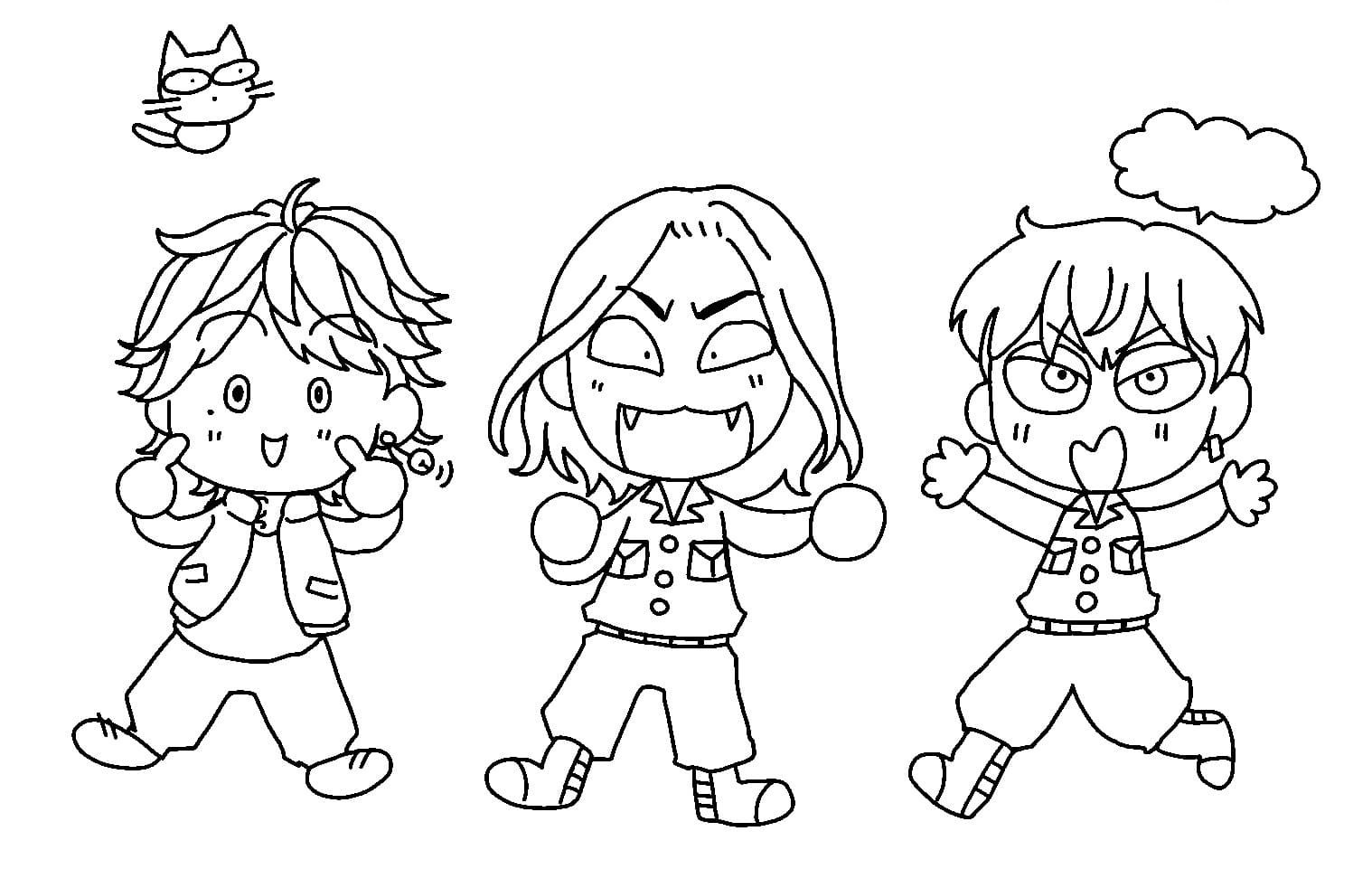 Tokyo Revengers chibi Coloring Pages
