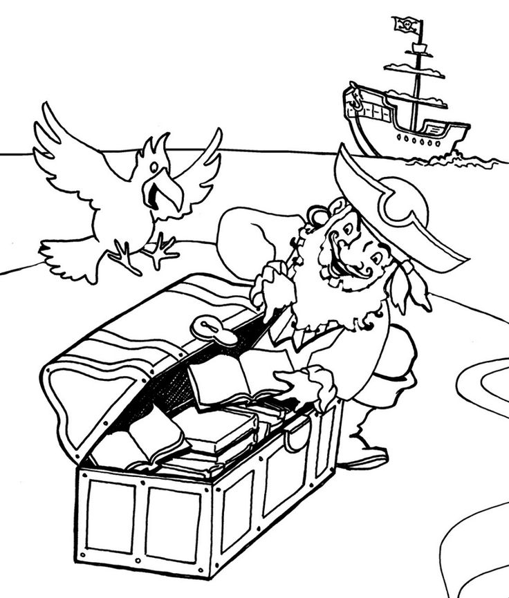 Treasure Hunt Coloring Pages