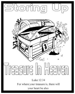 Treasures in Heaven Coloring Page & coloring book.