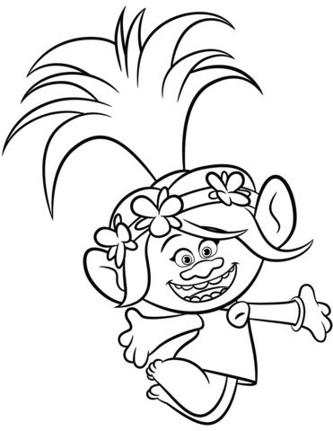 Trolls Coloring Pages Poppy for kids | Best Trolls Coloring Pages