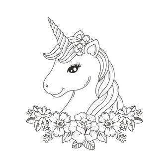 Unicorn Coloring Page For Kids