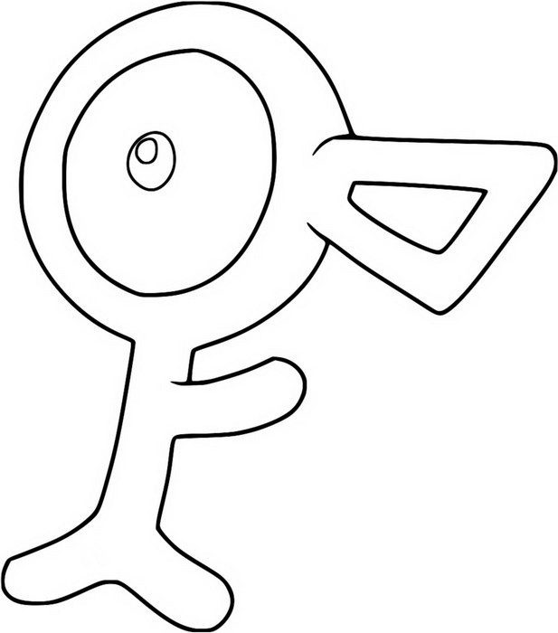 Unown Coloring Page