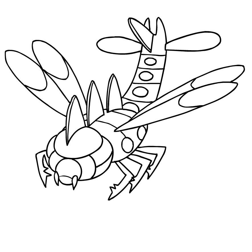 Yanmega Coloring Page