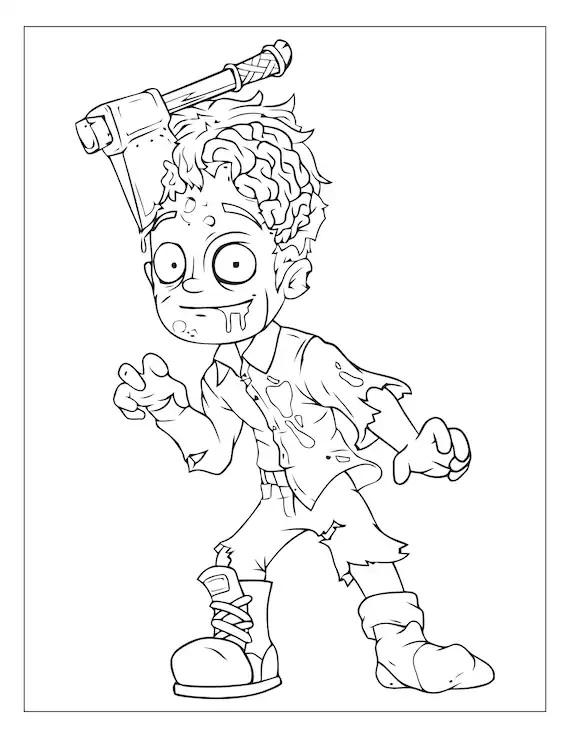 Zombie Coloring Page