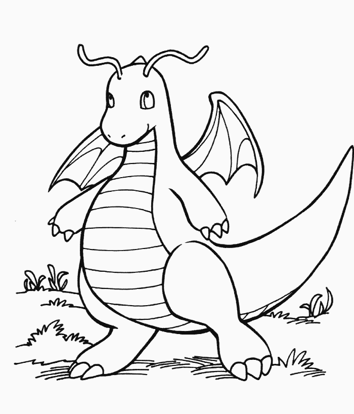 Dragonite Coloring Page Free