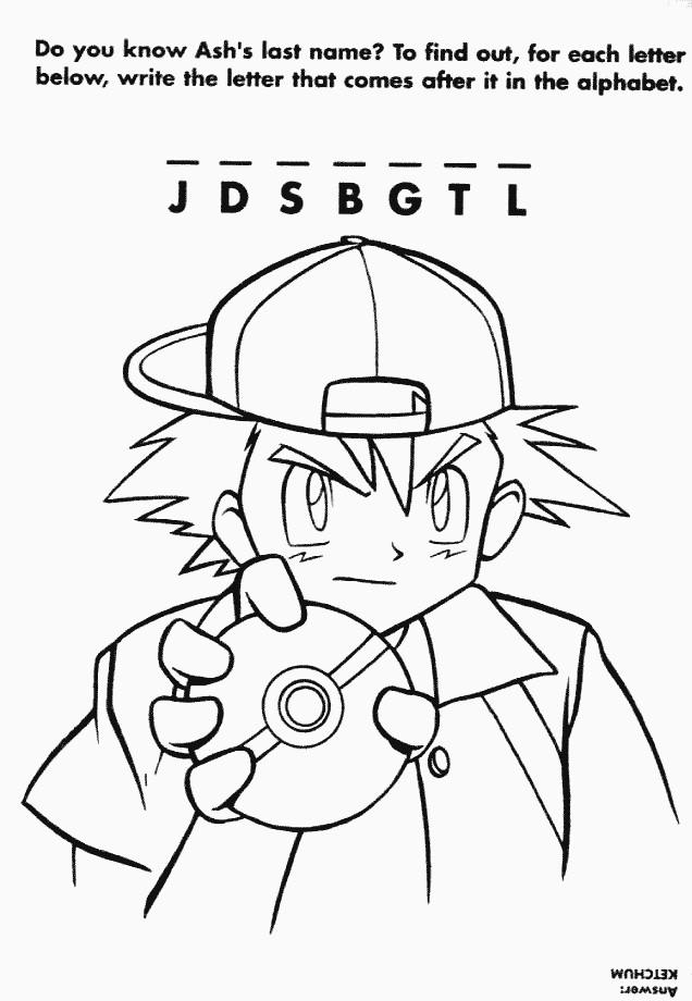 Pokemon Word Puzzle Coloring Pages