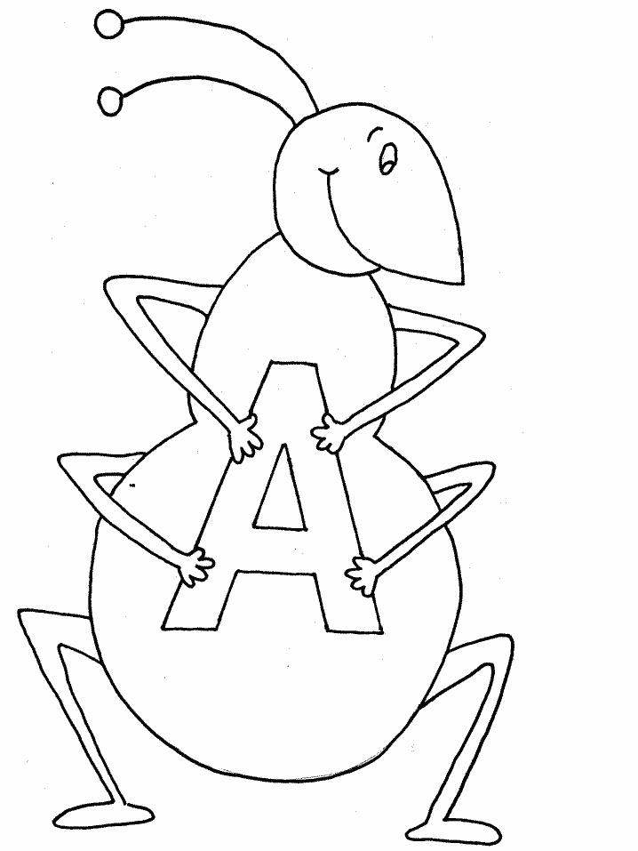 A Ant Alphabet Coloring Pages
