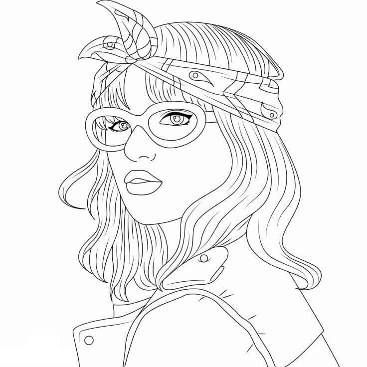 A Coloring Page of a Girl
