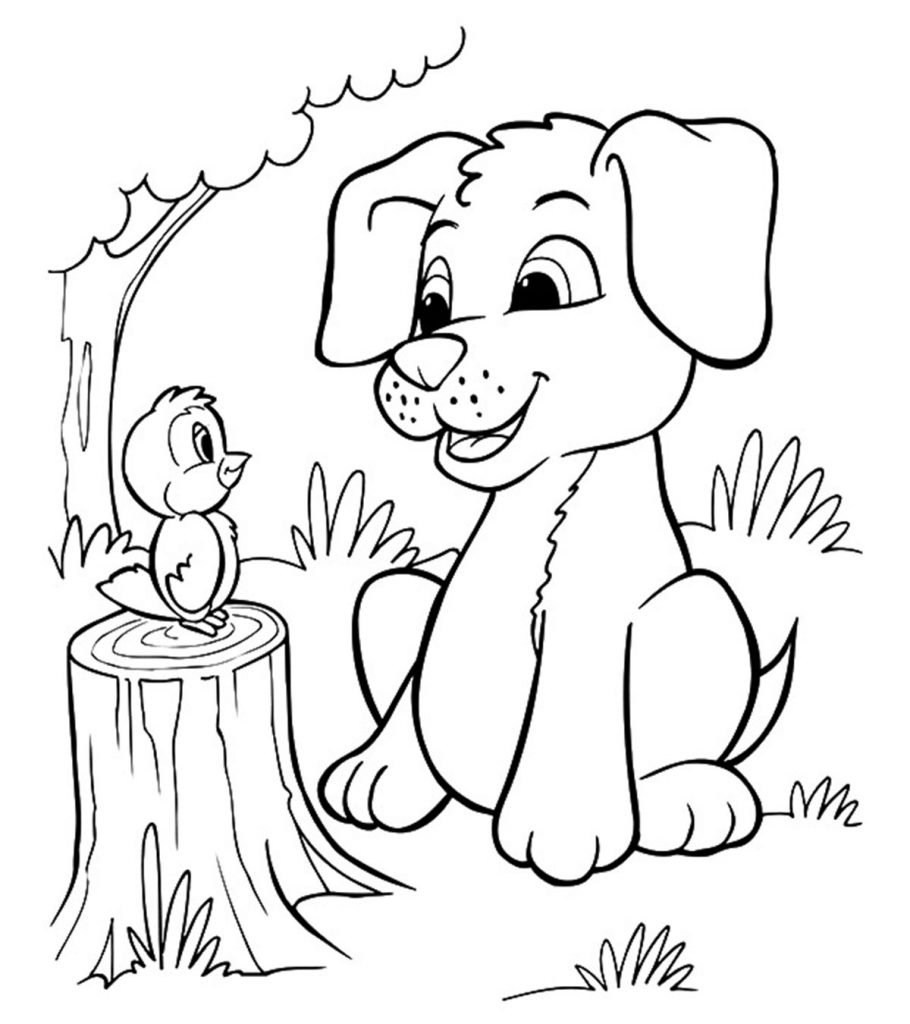 A Coloring Page of a Puppy
