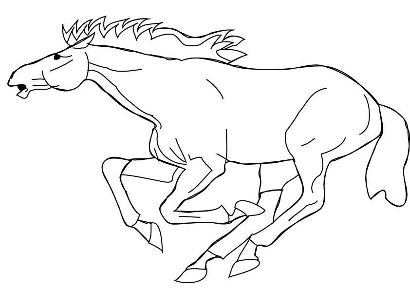 a horse running coloring pages