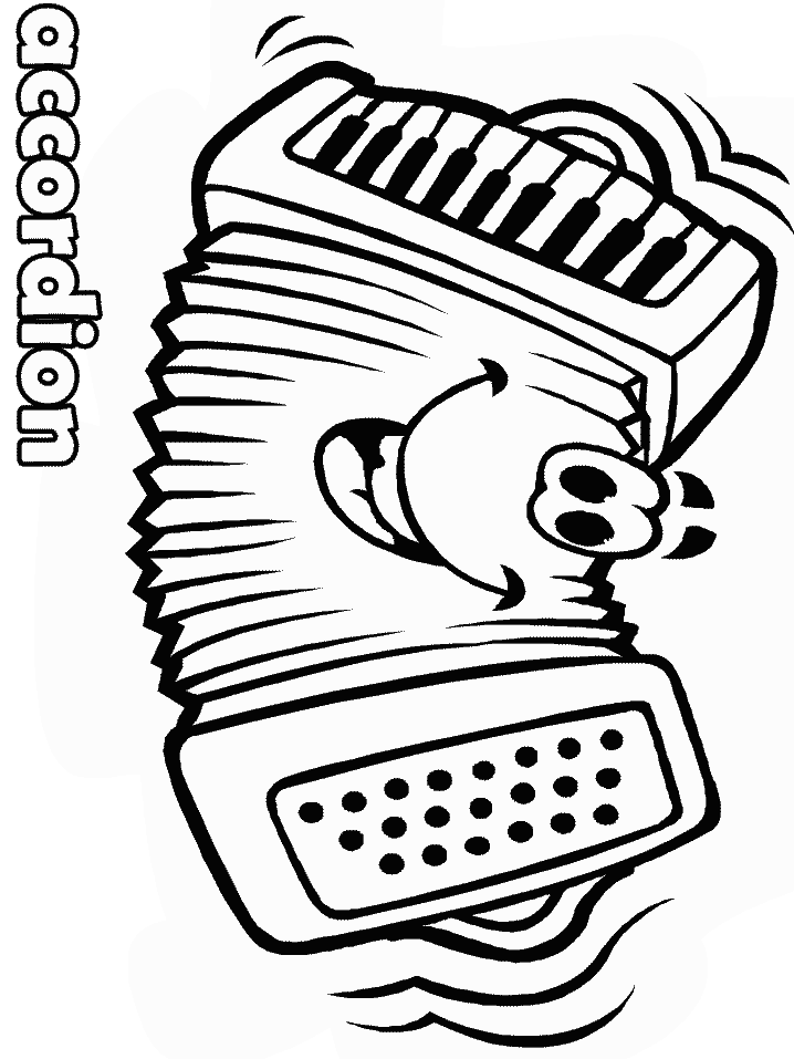 Accordion Face Music Coloring Pages