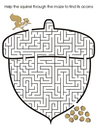 acorn printable maze
