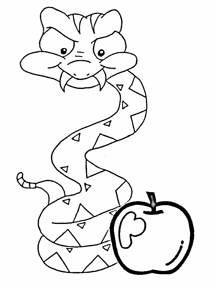 Adam and Eve Serpent Coloring Page