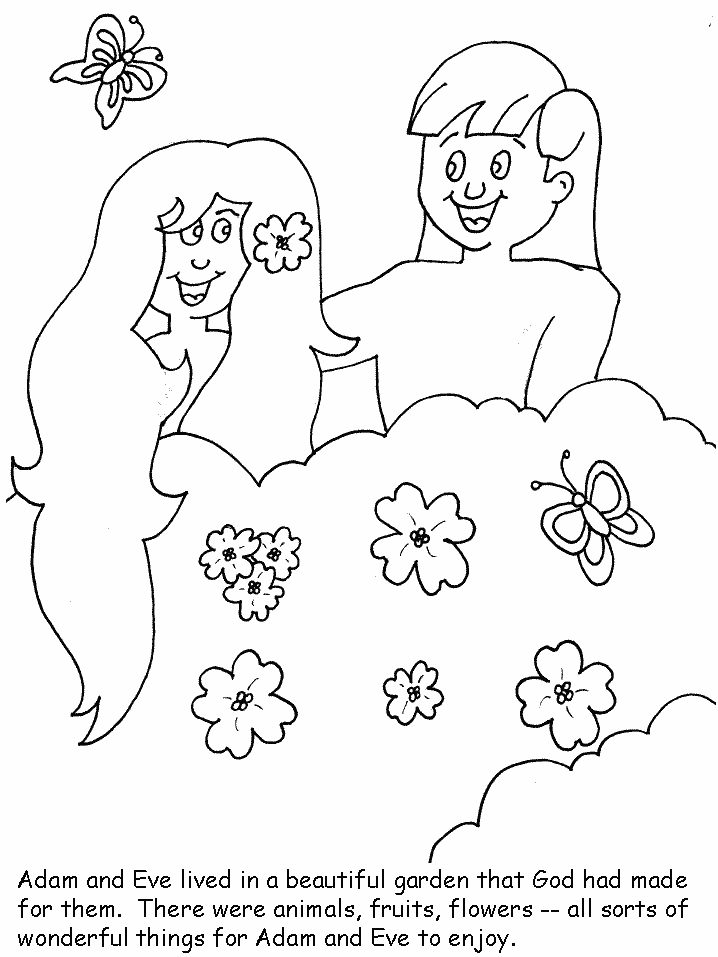 Adam And Eve Bible Coloring Pages