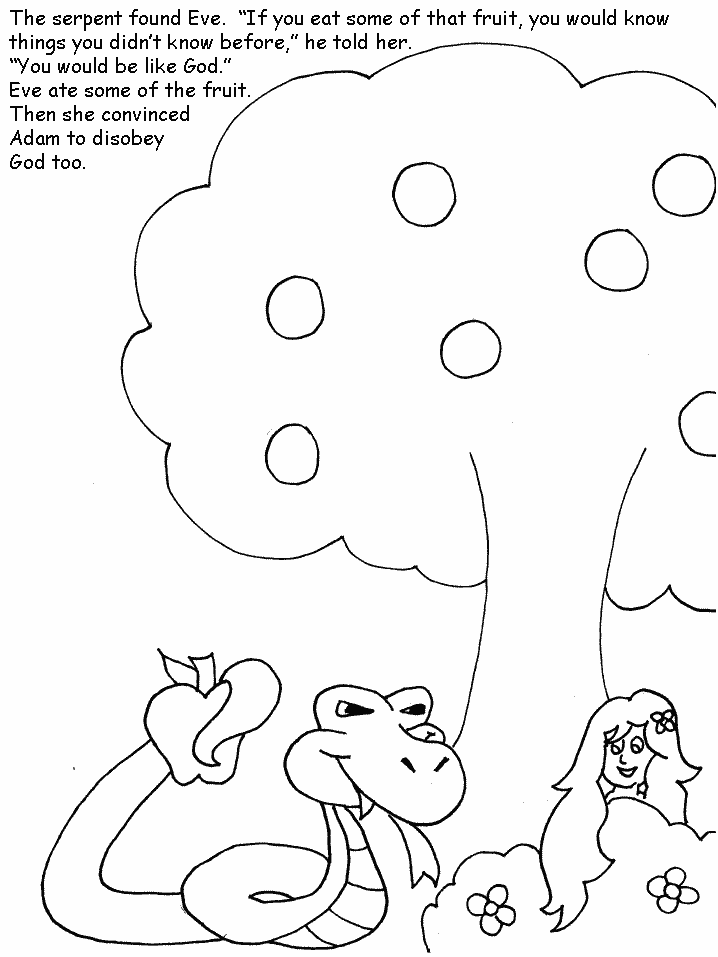 Adam And Eve Bible Coloring Page For Kids