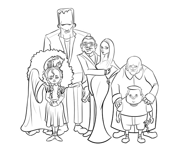 adams family coloring page
