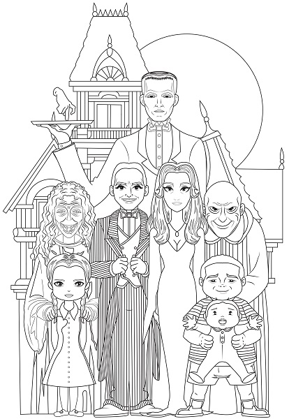 Adams Family Coloring Pages