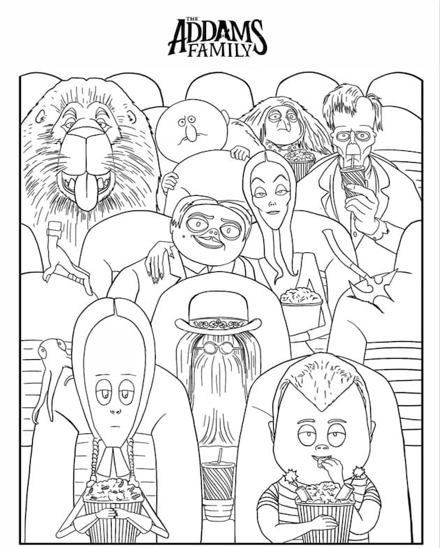 Addams Family Coloring Page