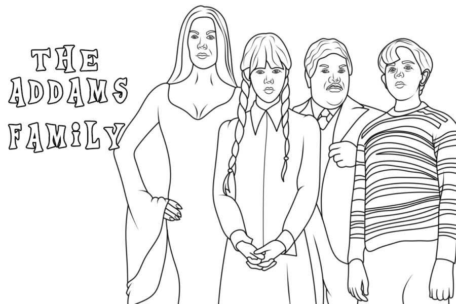 Addams Family Wednesday Coloring Page