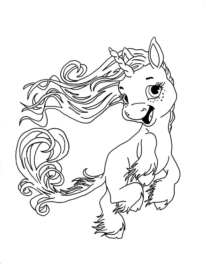 adorable unicorn coloring pages