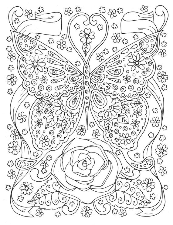 adult butterfly coloring pages