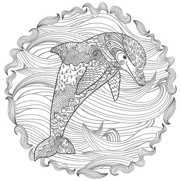 Adult Coloring Pages Dolphin