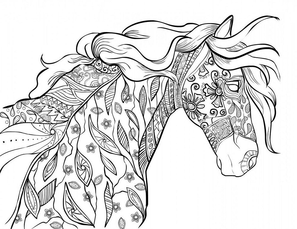 adult coloring pages horse