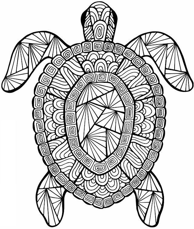 adult coloring pages painted turtle in winter