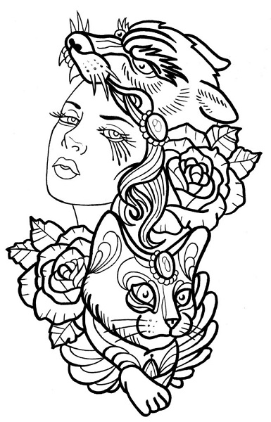 Adult Coloring Pages Tattoo