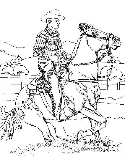 adult coloring pages with stolen cowboy horse