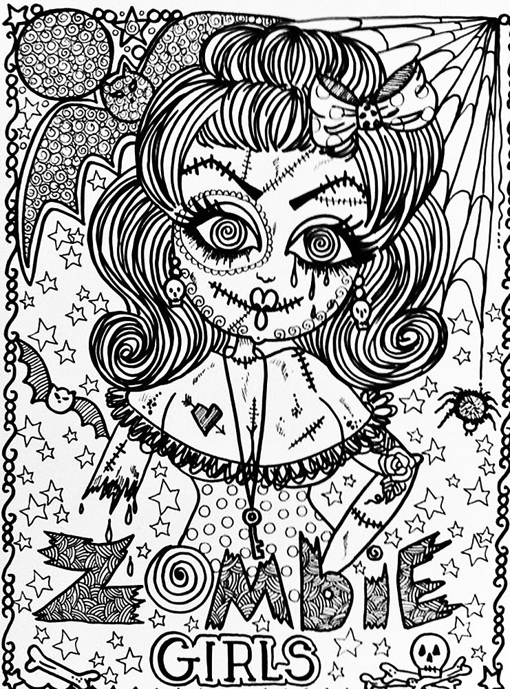 adult coloring pages zombie mandala