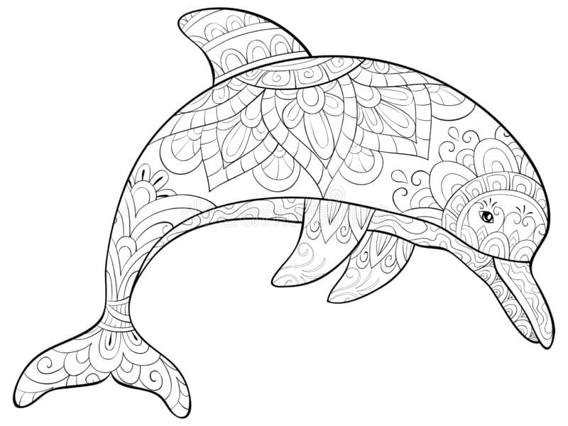 Adult Dolphin Coloring Pages